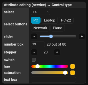 Attribute editing controls