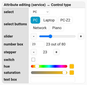 Attribute editing controls